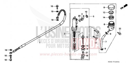 HAUPTBREMSE, HINTEN ZYLINDER CR125RL de 1990